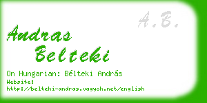 andras belteki business card